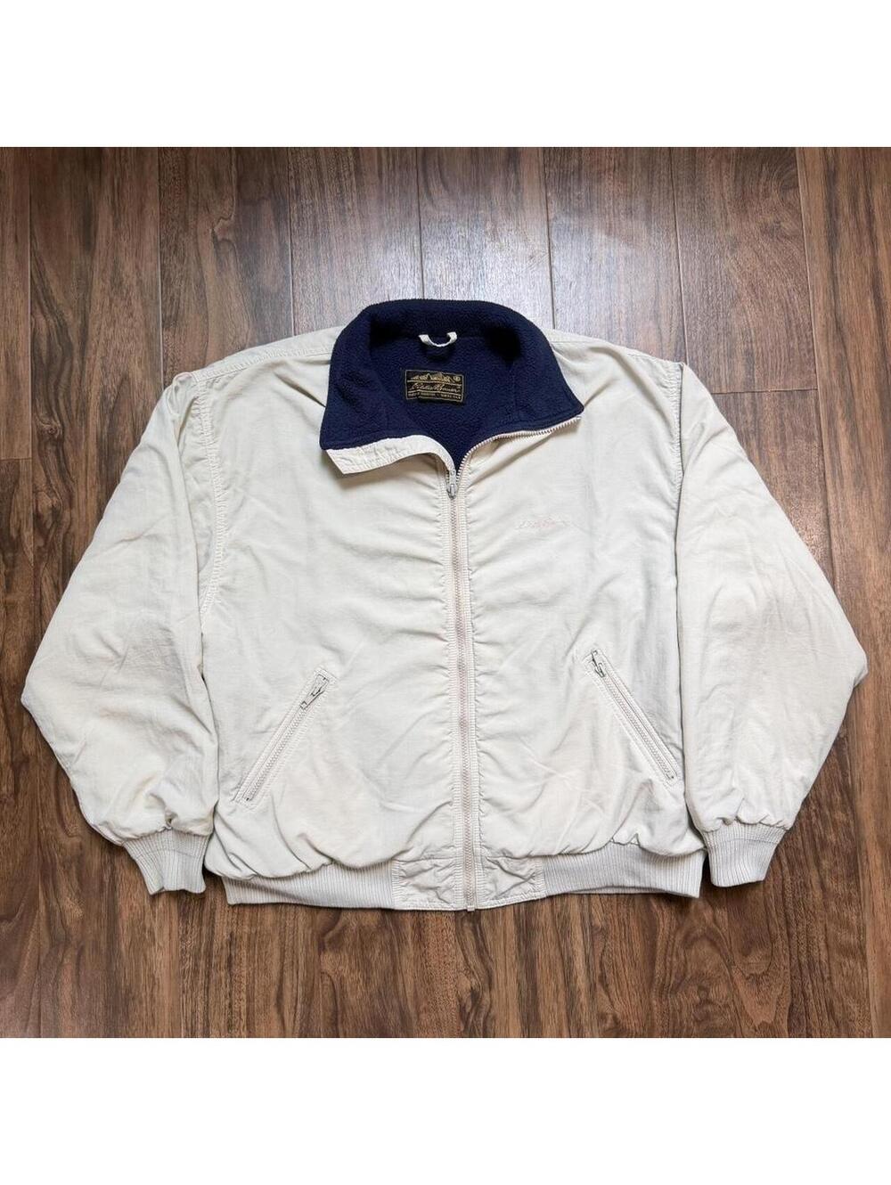 Vintage 90s Eddie Bauer Windfoil Fleece Lined Jacket Size ~Large